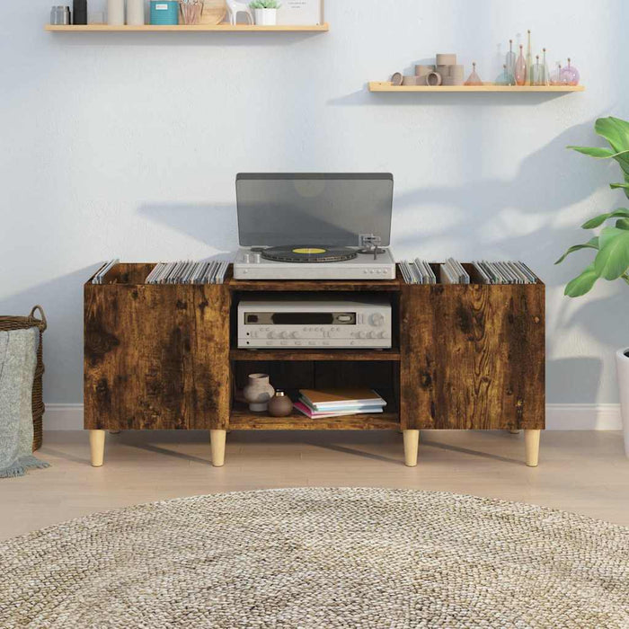 Dulap pentru discuri stejar afumat 121x38x48 cm, lemn prelucrat - WALTI WALTI
