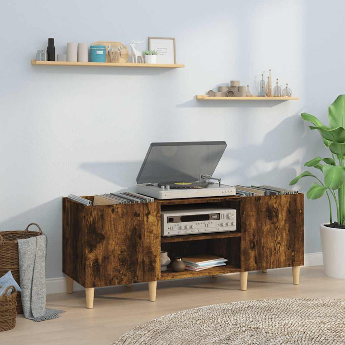Dulap pentru discuri stejar afumat 121x38x48 cm, lemn prelucrat - WALTI WALTI
