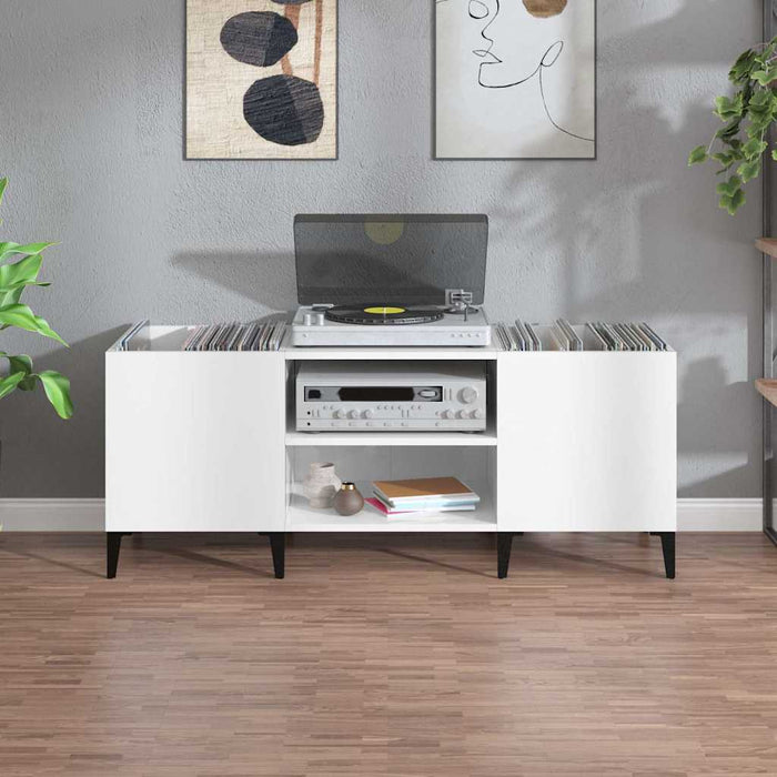 Comodă discuri, alb, 121x38x48 cm, lemn prelucrat - WALTI WALTI