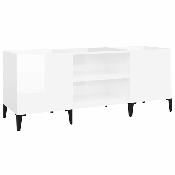 Dulapuri pentru discuri alb lucios 121x38x48 cm, lemn prelucrat - WALTI WALTI