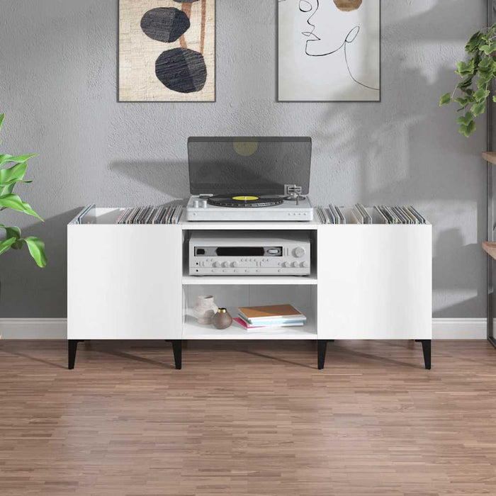Dulapuri pentru discuri alb lucios 121x38x48 cm, lemn prelucrat - WALTI WALTI