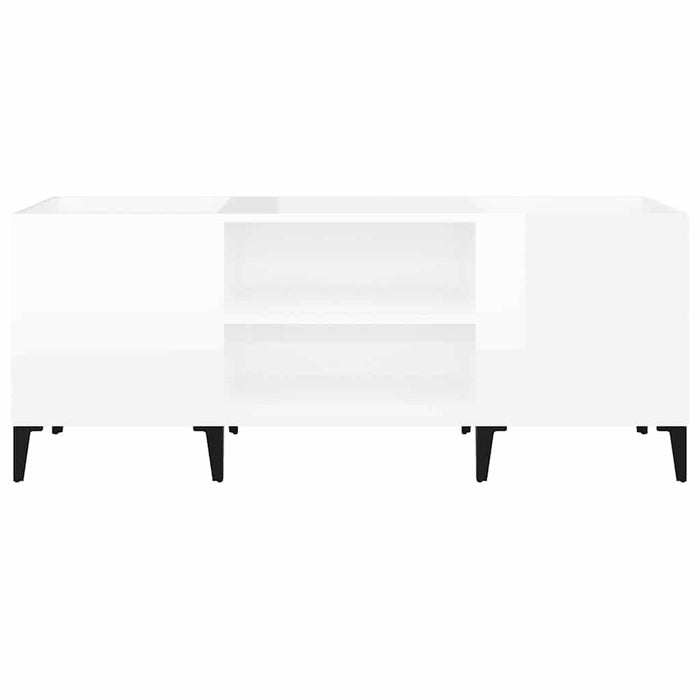 Dulapuri pentru discuri alb lucios 121x38x48 cm, lemn prelucrat - WALTI WALTI