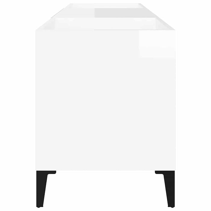 Dulapuri pentru discuri alb lucios 121x38x48 cm, lemn prelucrat - WALTI WALTI