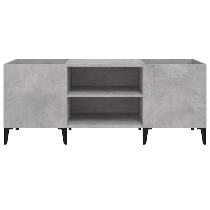Dulap pentru discuri gri beton, 121x38x48 cm, lemn prelucrat - WALTI WALTI