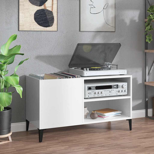 Dulapuri pentru discuri alb lucios 84,5x38x48 cm lemn prelucrat - WALTI WALTI