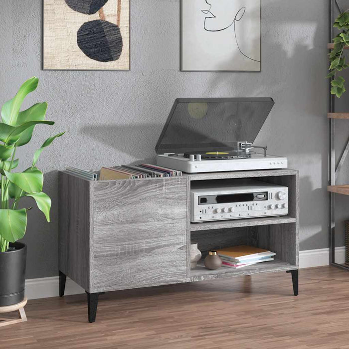 Dulap pentru discuri gri sonoma 84,5x38x48 cm lemn prelucrat - WALTI WALTI