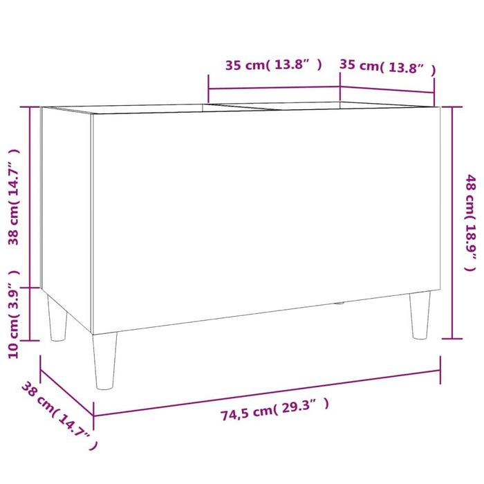 Dulap pentru discuri, negru, 74,5x38x48 cm, lemn prelucrat - WALTI WALTI