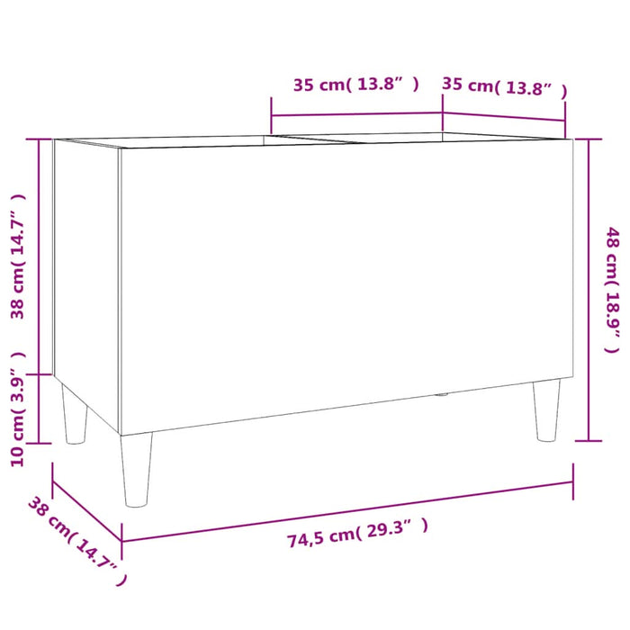 Dulap pentru discuri gri sonoma 74,5x38x48 cm lemn prelucrat - WALTI WALTI
