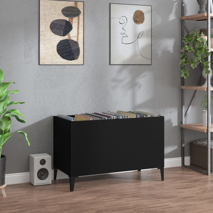 Dulap pentru discuri, negru, 74,5x38x48 cm, lemn prelucrat - WALTI WALTI