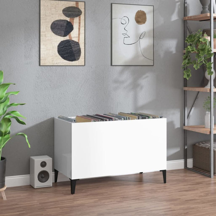 Dulap pt discuri, alb extralucios 74,5x38x48 cm lemn prelucrat - WALTI WALTI