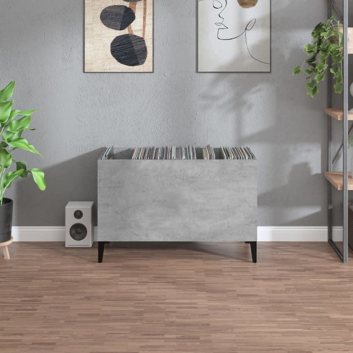 Dulap pentru discuri, gri beton, 74,5x38x48 cm, lemn prelucrat - WALTI WALTI