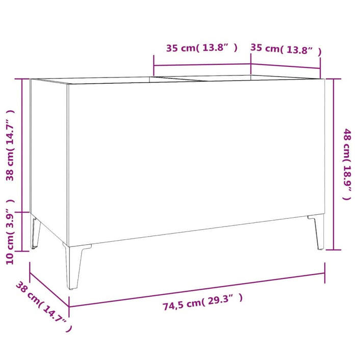 Dulap pentru discuri, gri beton, 74,5x38x48 cm, lemn prelucrat - WALTI WALTI