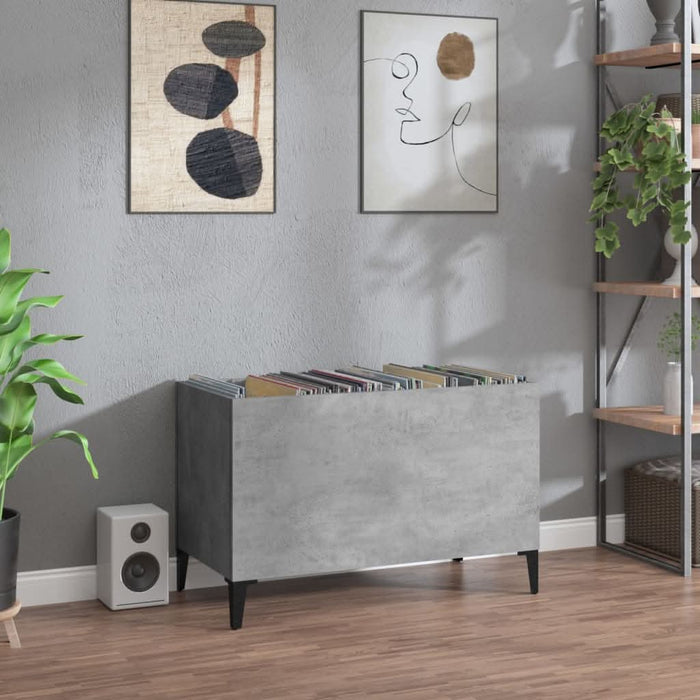 Dulap pentru discuri, gri beton, 74,5x38x48 cm, lemn prelucrat - WALTI WALTI