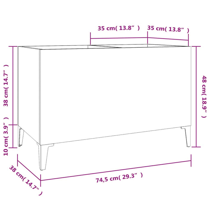 Dulap pentru discuri stejar afumat 74,5x38x48 cm lemn prelucrat - WALTI WALTI