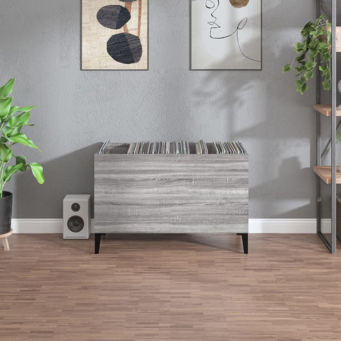 Dulap pentru discuri gri sonoma 74,5x38x48 cm lemn prelucrat - WALTI WALTI