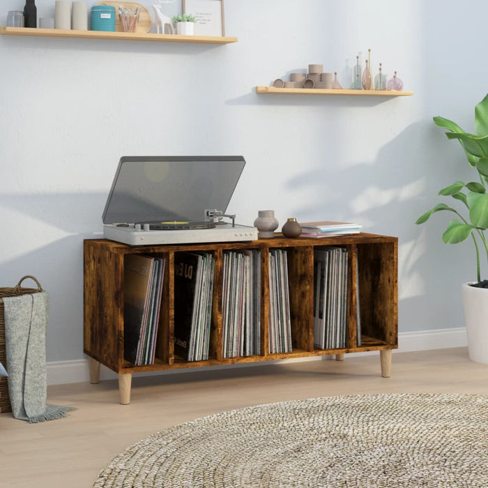 Dulap pentru discuri stejar fumuriu 100x38x48 cm lemn compozit - WALTI WALTI