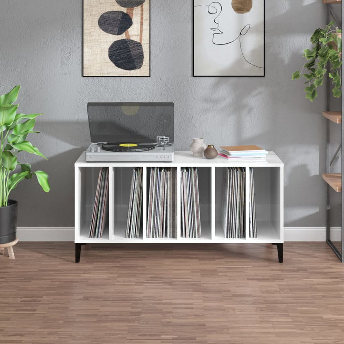 Dulapuri pentru discuri alb lucios 100x38x48 cm, lemn prelucrat WALTI