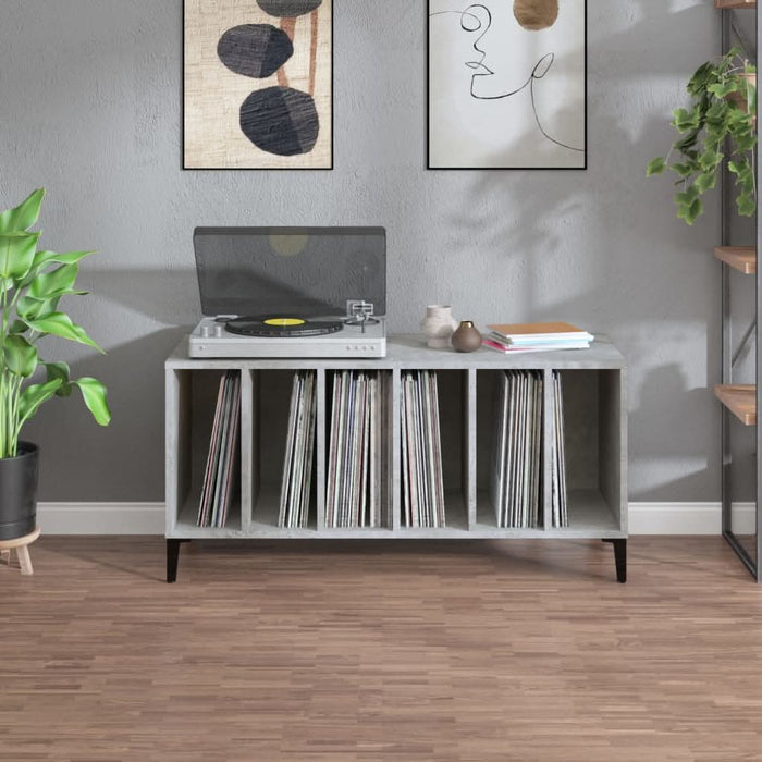 Dulap pentru discuri gri beton, 100x38x48 cm, lemn prelucrat - WALTI WALTI