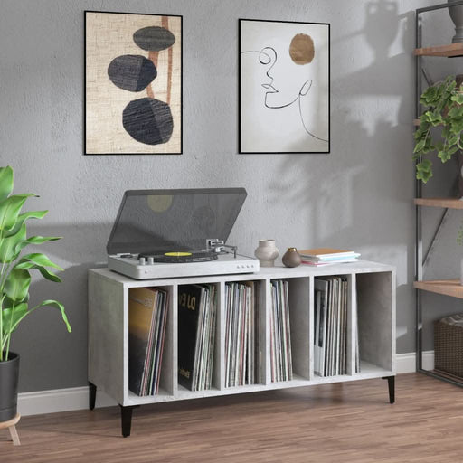 Dulap pentru discuri gri beton, 100x38x48 cm, lemn prelucrat - WALTI WALTI
