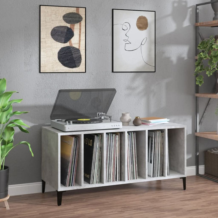 Dulap pentru discuri gri beton, 100x38x48 cm, lemn prelucrat - WALTI WALTI