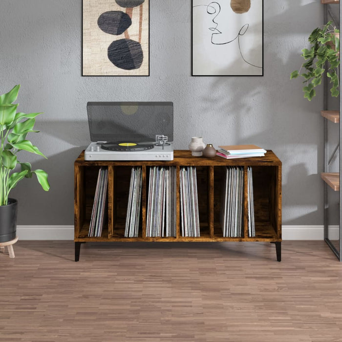 Dulap pentru discuri stejar afumat 100x38x48 cm, lemn prelucrat - WALTI WALTI