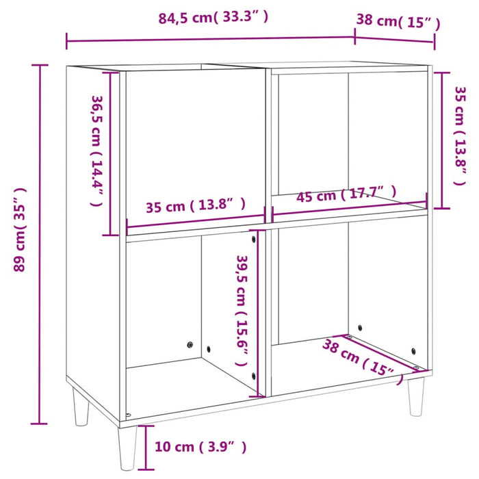 Dulap pentru discuri negru 84,5x38x89 cm lemn compozit - WALTI WALTI