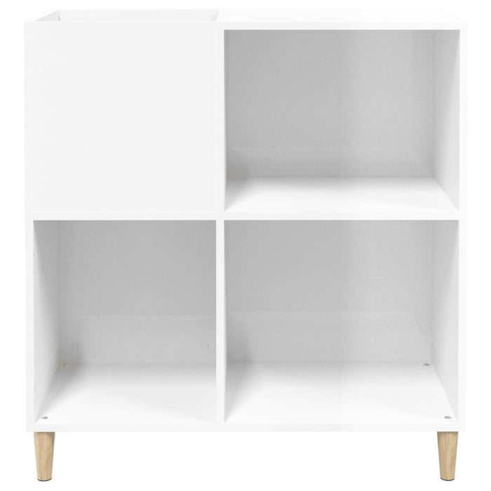Dulap de discuri alb extralucios 84,5x38x89 cm lemn compozit WALTI