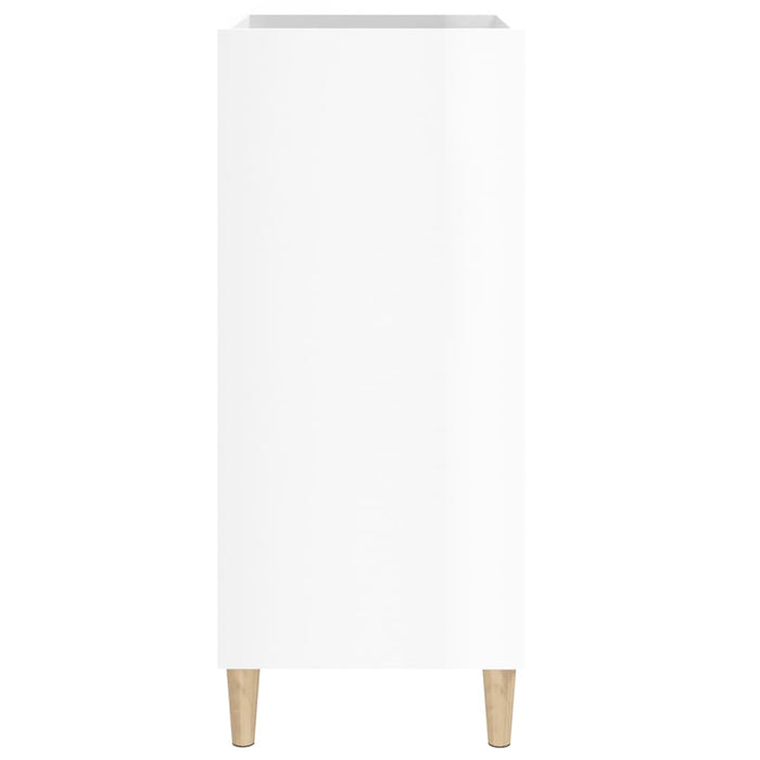 Dulap de discuri alb extralucios 84,5x38x89 cm lemn compozit WALTI