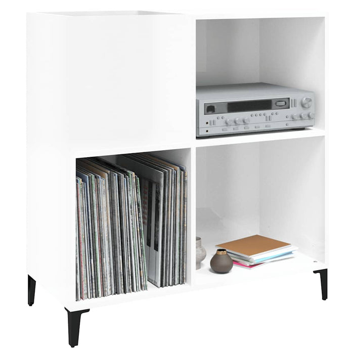 Dulap discuri alb extralucios 84,5x38x89 cm lemn compozit WALTI