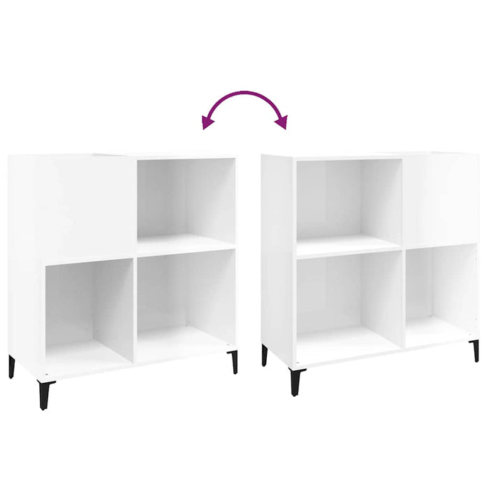 Dulap discuri alb extralucios 84,5x38x89 cm lemn compozit WALTI