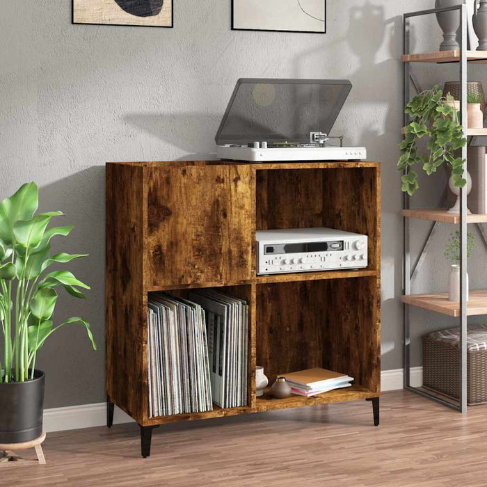 Dulap pentru discuri stejar fumuriu 84,5x38x89 cm lemn compozit - WALTI WALTI
