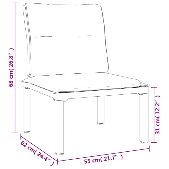 Set mobilier de grădină cu perne, 3 piese, negru/gri, poliratan - WALTI WALTI