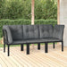 Set mobilier de grădină cu perne, 3 piese, negru/gri, poliratan - WALTI WALTI