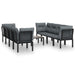Set mobilier de grădină, 9 piese, negru și gri, poliratan - WALTI WALTI