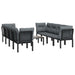 Set mobilier de grădină, 9 piese, negru și gri, poliratan - WALTI WALTI