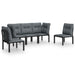 Set mobilier de grădină, 5 piese, negru/gri, poliratan - WALTI WALTI