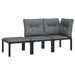 Set mobilier de grădină cu perne, 3 piese, negru/gri, poliratan - WALTI WALTI