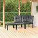 Set mobilier de grădină cu perne, 3 piese, negru/gri, poliratan - WALTI WALTI