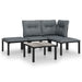 Set mobilier de grădină, 5 piese, negru/gri, poliratan - WALTI WALTI