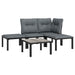Set mobilier de grădină, 5 piese, negru/gri, poliratan - WALTI WALTI