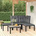 Set mobilier de grădină, 5 piese, negru/gri, poliratan - WALTI WALTI