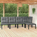Set mobilier de grădină, 5 piese, negru/gri, poliratan - WALTI WALTI