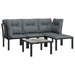 Set mobilier de grădină, 5 piese, negru/gri, poliratan - WALTI WALTI