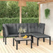 Set mobilier de grădină, 5 piese, negru/gri, poliratan - WALTI WALTI