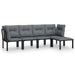 Set mobilier de grădină, 5 piese, negru/gri, poliratan - WALTI WALTI