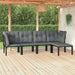 Set mobilier de grădină, 5 piese, negru/gri, poliratan - WALTI WALTI