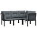 Set mobilier de grădină, 4 piese, negru și gri, poliratan - WALTI WALTI