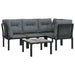 Set mobilier de grădină, 5 piese, negru/gri, poliratan - WALTI WALTI