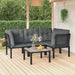 Set mobilier de grădină, 5 piese, negru/gri, poliratan - WALTI WALTI