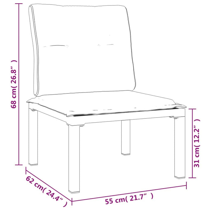 Set mobilier de grădină, 6 piese, negru și gri, poliratan - WALTI WALTI